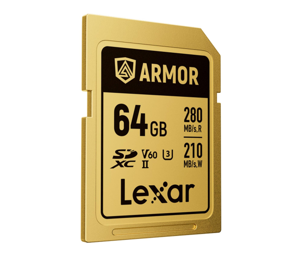 Lexar 64GB SDXC ARMOR Gold UHS-II U3 V60 IP68 Stainless Steel - 1329310 - zdjęcie 3